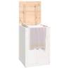 Laundry Box White - Solid Pine Wood 44x44x66 cm | HipoMarket UK