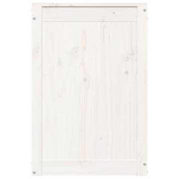 Laundry Box White - Solid Pine Wood 44x44x66 cm | HipoMarket UK