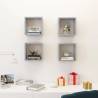 Wall Cube Shelves 4 pcs - Concrete Grey | Hipomarket UK