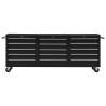 Tool Trolley with 15 Drawers - Durable Steel Black