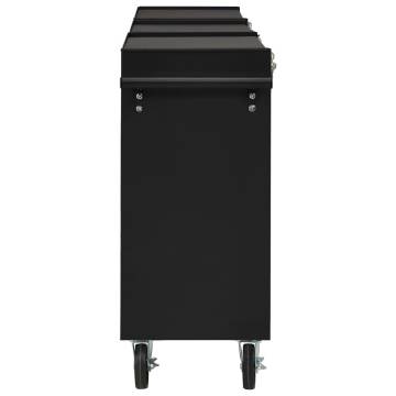 Tool Trolley with 15 Drawers - Durable Steel Black