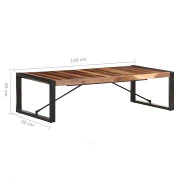 Coffee Table 140x70 cm - Solid Wood with Sheesham Finish