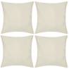 4 Beige Linen-Look Cushion Covers 80 x 80 cm | HipoMarket