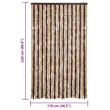 Insect Curtain Beige & Light Brown 118x220 cm - Chenille