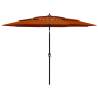 Terracotta 3-Tier Parasol with Aluminium Pole - 3m | HipoMarket