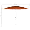 Terracotta 3-Tier Parasol with Aluminium Pole - 3m | HipoMarket