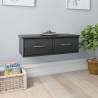 Wall-Mounted Drawer Shelf - High Gloss Grey 60x26 cm | Hipo Market