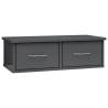 Wall-Mounted Drawer Shelf - High Gloss Grey 60x26 cm | Hipo Market