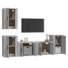 5 Piece Concrete Grey TV Cabinet Set | Stylish & Practical