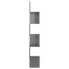 Stylish High Gloss Grey Wall Corner Shelf - 20x20x127.5 cm