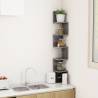 Stylish High Gloss Grey Wall Corner Shelf - 20x20x127.5 cm