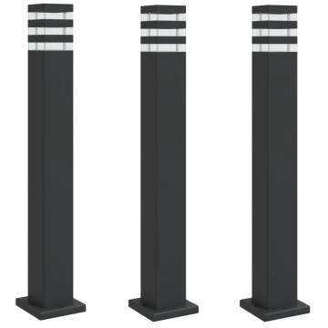 Outdoor Floor Lamps 3pcs Black 80 cm Aluminium | HipoMarket