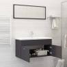 Stylish Grey Engineered Wood Bathroom Furniture Set