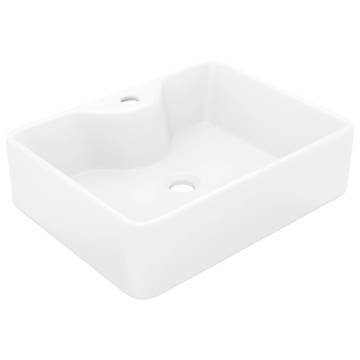 Stylish White Ceramic Bathroom Sink with Faucet Hole