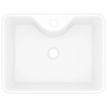 Stylish White Ceramic Bathroom Sink with Faucet Hole