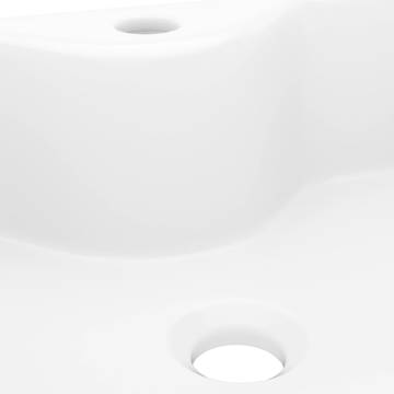 Stylish White Ceramic Bathroom Sink with Faucet Hole