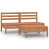 3 Piece Garden Lounge Set - Solid Pinewood Honey Brown