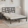 Bed Frame Grey Solid Wood 140x190 cm Colour grey Size 140 x 190 cm 