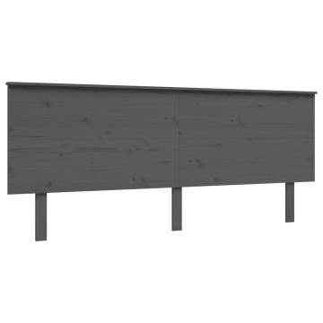 Grey Solid Wood Bed Frame with Headboard - 200x200 cm