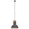 Industrial Hanging Lamp 25W Grey Round Mango Wood 42cm E27