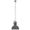 Industrial Hanging Lamp 25W Grey Round Mango Wood 42cm E27