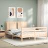 King Size Solid Wood Bed Frame with Headboard | HiPoMarket