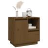 Elegant Honey Brown Bedside Cabinet - Solid Pine Wood