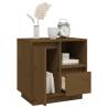 Elegant Honey Brown Bedside Cabinet - Solid Pine Wood