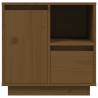 Elegant Honey Brown Bedside Cabinet - Solid Pine Wood