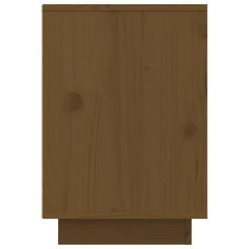 Elegant Honey Brown Bedside Cabinet - Solid Pine Wood