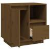 Elegant Honey Brown Bedside Cabinet - Solid Pine Wood