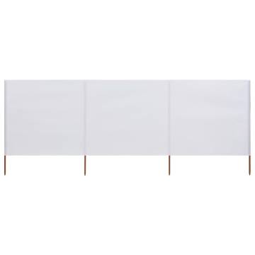 3-Panel Wind Screen Fabric 400x80 cm - Sand White