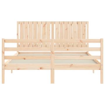 King Size Solid Wood Bed Frame with Headboard | HiPoMarket