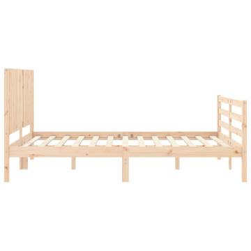 King Size Solid Wood Bed Frame with Headboard | HiPoMarket