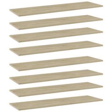 8 Pcs Sonoma Oak Bookshelf Boards - Durable & Stylish Storage