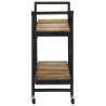 Rustic Kitchen Trolley - Solid Reclaimed Wood, 87x36x81 cm