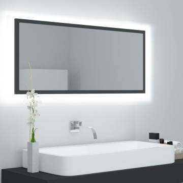 Stylish LED Bathroom Mirror Grey 100x8.5x37 cm - Hipomarket