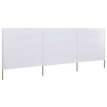 3-Panel Wind Screen Fabric 400x80 cm - Sand White