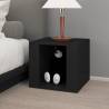 Elegant Black Bedside Table - 41x40x36 cm Engineered Wood