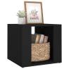 Elegant Black Bedside Table - 41x40x36 cm Engineered Wood