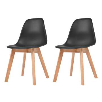 Elegant Black Plastic Dining Chairs - Set of 2 | HipoMarket