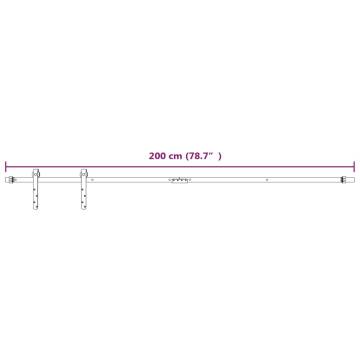 Mini Sliding Cabinet Door Kit - Carbon Steel White 200 cm