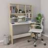 Desk with Shelf White and Sonoma Oak 110x45x157 cm Engineered Wood Colour white and sonoma oak 