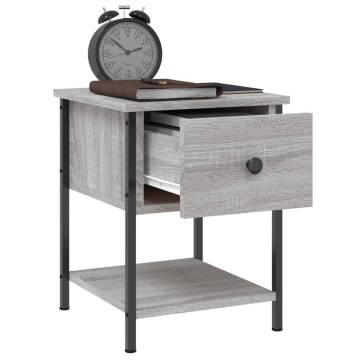 Elegant Grey Sonoma Bedside Tables - 2 pcs | Hipomarket UK