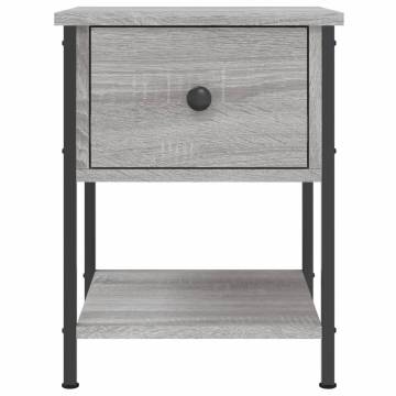 Elegant Grey Sonoma Bedside Tables - 2 pcs | Hipomarket UK