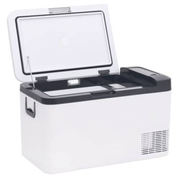 25L Portable Cool Box with Handle - Black & White | HipoMarket