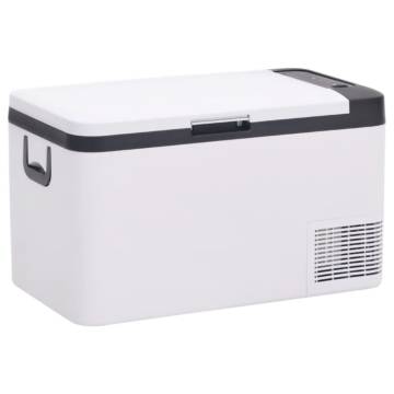 25L Portable Cool Box with Handle - Black & White | HipoMarket