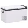 25L Portable Cool Box with Handle - Black & White | HipoMarket