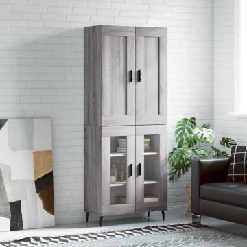 Elegant Grey Sonoma Highboard - Stylish Storage Solution