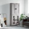 Highboard Grey Sonoma 69.5x34x180 cm Engineered Wood Colour grey sonoma Quantity in Package 1 Model 2 glass doors 